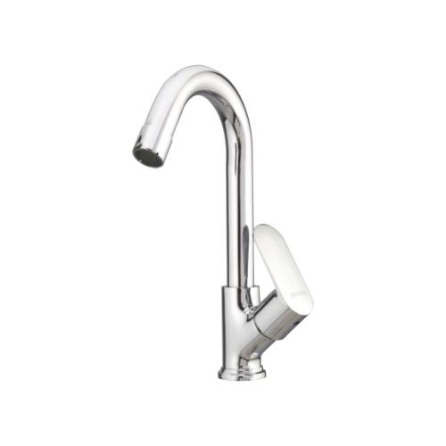 Swan Neck Pillar Cock with Swinging Spout Chrome